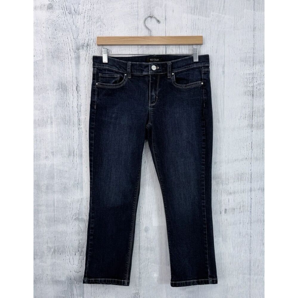 White House Black Market Slim Crop Jeans Women Size 8 Dark Wash Fit 32x23.5